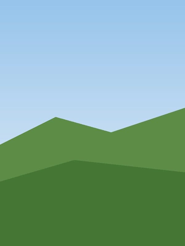 Green hills under a blue sky