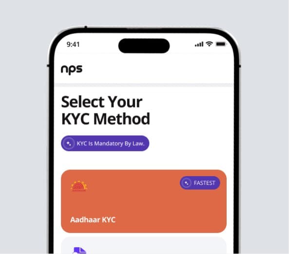 Phone showing the Select Your KYC Method screen